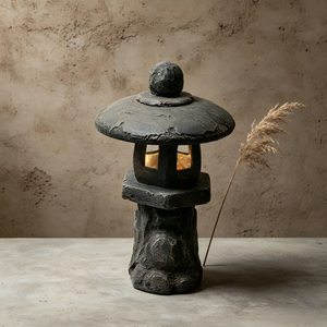 Lanterne <span class=keywords><strong>solaire</strong></span> en pierre rustique, lumière LED extérieure en résine, <span class=keywords><strong>fontaine</strong></span> d'eau, lampe décorative - Product Image 3
