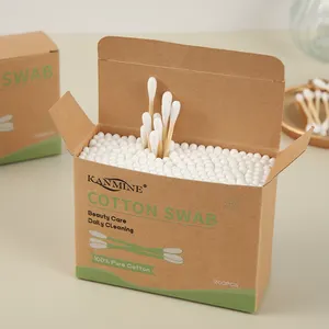 제조사 대나무 원료 200 조각 대나무 스틱 면화 새싹 일반 크래프트 종이 상자