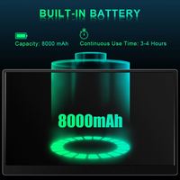SIBOLAN 15.6 pouces 1080P FHD batterie 8000mAh intégrée moniteur de jeu portable type-c usb double écran moniteur pour ordinateur portable