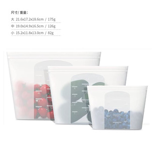 Sacs de conservation alimentaire en silicone rectangulaires semi-transparents avec fermeture éclair, sacs de congélation pour cuisine 1000g, origine Zhejiang - Product Image 4