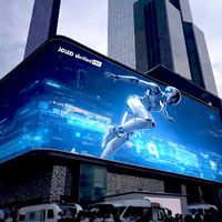 Écran LED 3D extérieur à vision directe P4 P5 P8 P10, panneau d'affichage LED 3D, écran LED 3D mural pour coin de bâtiment à 90 degrés
