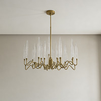 Lustre moderne minimaliste en laiton et cristal YH, luminaire suspendu LED pour salle à manger, cuisine, lustres et luminaires suspendus