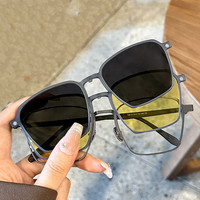 Montures de lunettes unisexes en aluminium et acier inoxydable, verres TAC, monture optique, clip magnétique interchangeable, UV400