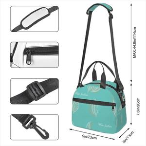 Sac à lunch écologique avec image personnalisée Sac isotherme durable à fermeture éclair pour les aliments Bandoulière en tissu Oxford nylon écologique pour l'extérieur - Product Image 4