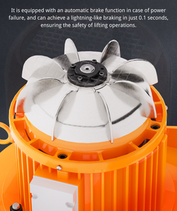 Verricello Elettrico Industriale per Sollevamento e Trazione, con Freno di Sicurezza, Approvato CE per Edilizia - Product Image 6