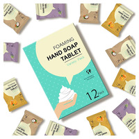 Tablettes de savon moussant naturel multi-usages, feuilles de savon solides écologiques, biodégradables et à dissolution rapide pour le lavage des mains, lot de 12