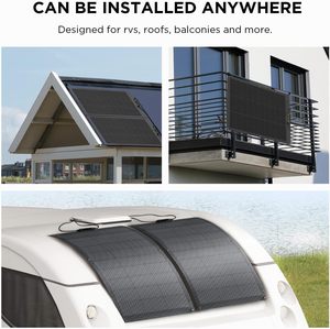 Panneau solaire flexible ultra-mince de 100 W à haute efficacité avec matériau anti-fissures ultra-pliable pour le camping, les camping-cars, les yachts et les voiliers - Product Image 5