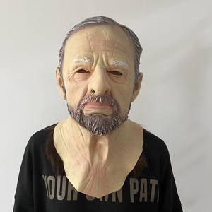 หน้ากากยางหน้าฮาโลวีนหน้ากากยางสวมศีรษะสำหรับคนแก่ภาพผู้ใหญ่สีตัดตายพิมพ์ลายสำหรับงานปาร์ตี้1สี - Product Image 5