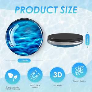 Aimants de réfrigérateur modernes en verre monobloc écologiques, robustes, en forme de dôme, série motif océan, pour tableau blanc et armoires de bureau - Product Image 2