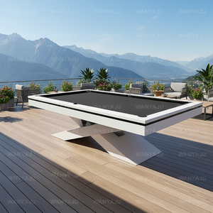 Table de <span class=keywords><strong>billard</strong></span> de haute qualité 7ft 8ft avec plateau de salle à manger, ardoise naturelle, bois massif et banc – Idéale pour les loisirs sportifs - Product Image 2