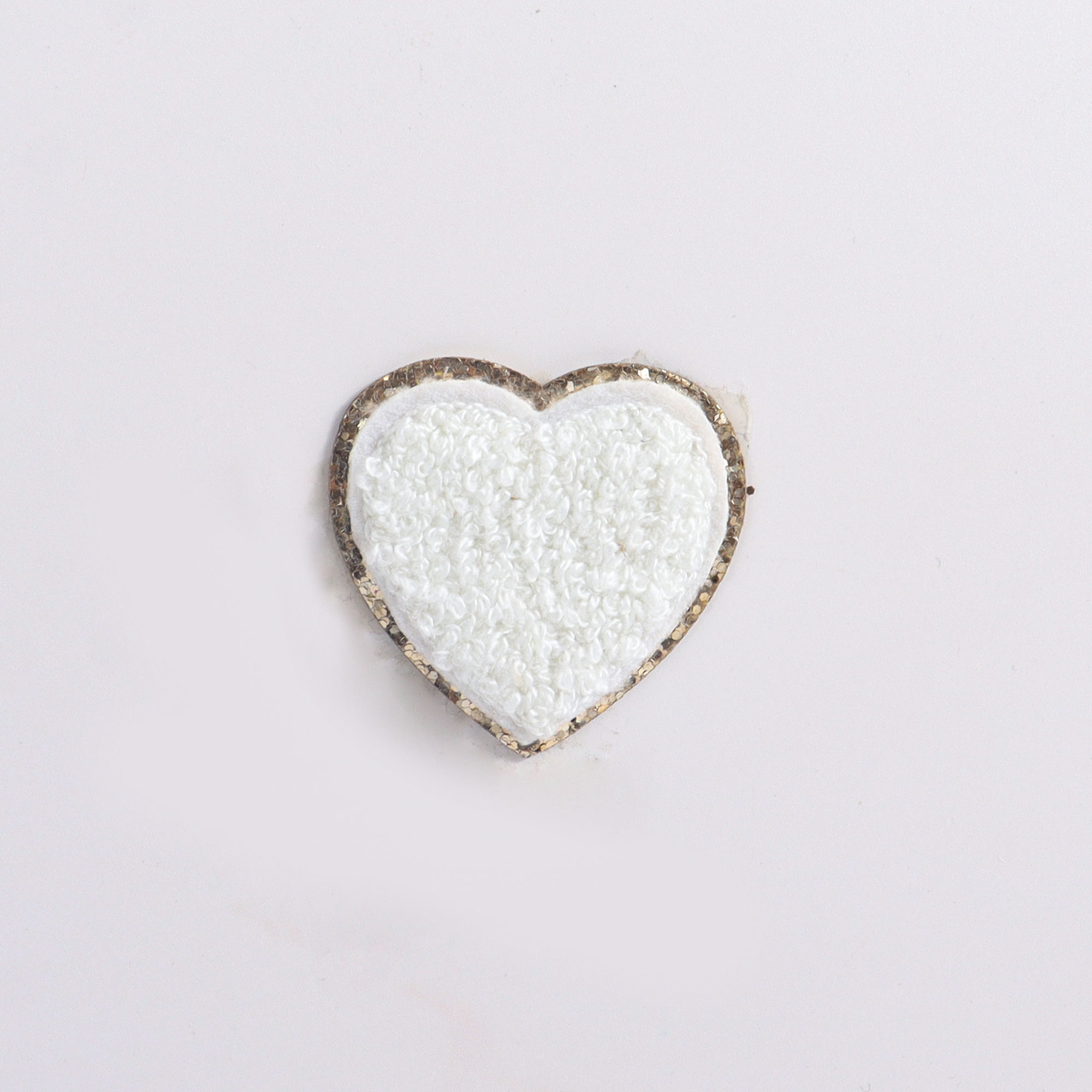 2 pezzi toppa cuore piccolo bianco 5cm