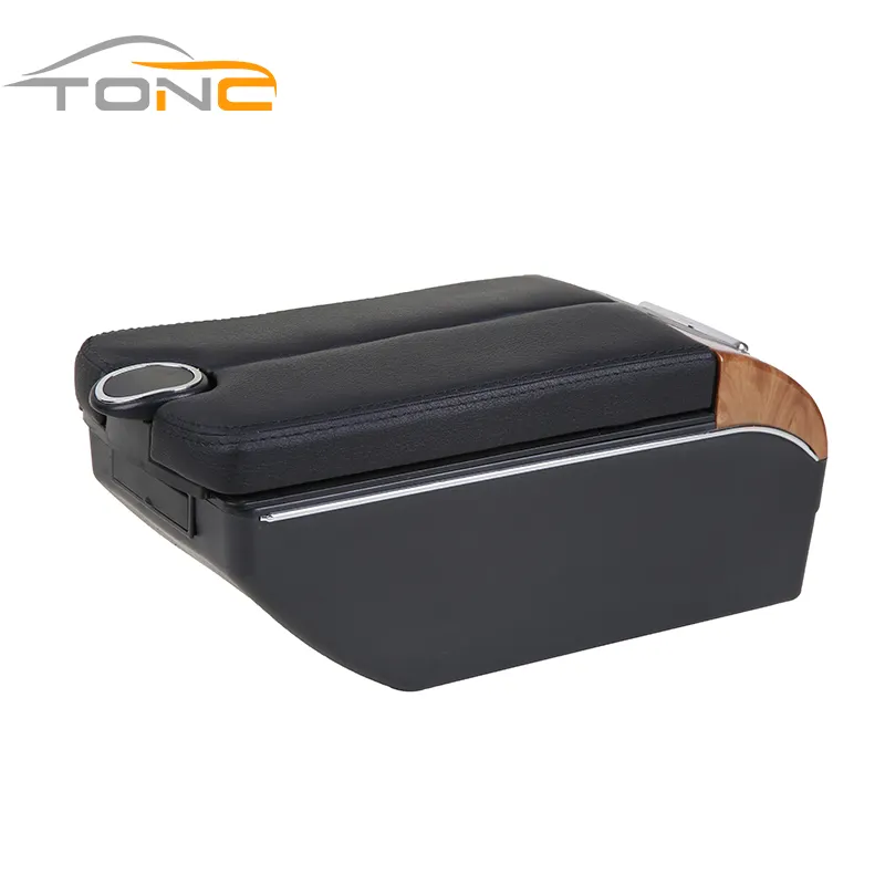 उच्च गुणवत्ता कार आंतरिक केन्द्र armrest बॉक्स के साथ यूनिवर्सल सीट armrest बॉक्स काले केंद्र कंसोल बॉक्स पानी कप छेद