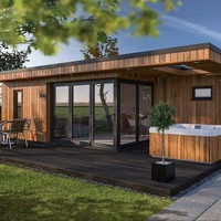 Hammam électrique extérieur personnalisé pour 6 personnes avec sauna en bois de cèdre rouge et d'épicéa, design moderne et luxueux, douche incluse