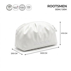 Noun Lady White Nylon Cosmetic Bag Medium Size Zipper Closure Portable Letter Pattern Simple Style - Product Image 1