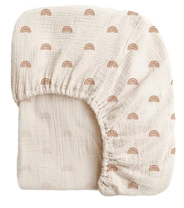 Housse de lit pour bébé en mousseline, draps de <span class=keywords><strong>matelas</strong></span> pour berceau ajustés, coton respirant, draps de lit en mousseline pour bébé, draps de berceau pour garçons et filles - Product Image 1