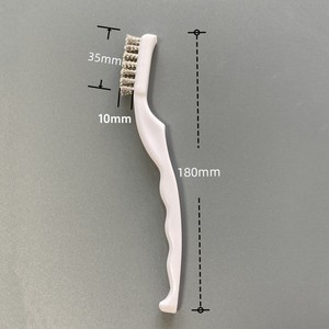 Spazzola Metallica con Manico Bianco, Spazzola Industriale con Setole, Manico Antiscivolo in Plastica, per Rimozione Ruggine, Levigatura e Lucidatura - Product Image 2