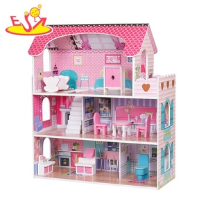 Personalizar rojo <span class=keywords><strong>de</strong></span> <span class=keywords><strong>madera</strong></span> en miniatura muñeca pequeña <span class=keywords><strong>casa</strong></span> <span class=keywords><strong>para</strong></span> las chicas W06A380D - Product Image 3