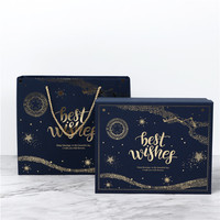 Boîte cadeau en papier personnalisée pour mariage, emballage de parfum, imprimée avec logo doré, pour offrir en cadeau