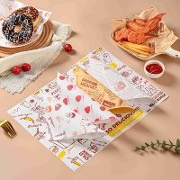 Kertas Kemasan Makanan Premium Anti Minyak Anti Air Berlapis PE yang Dapat Disesuaikan untuk Pembungkus Makanan Cepat Saji, Roti & Kue