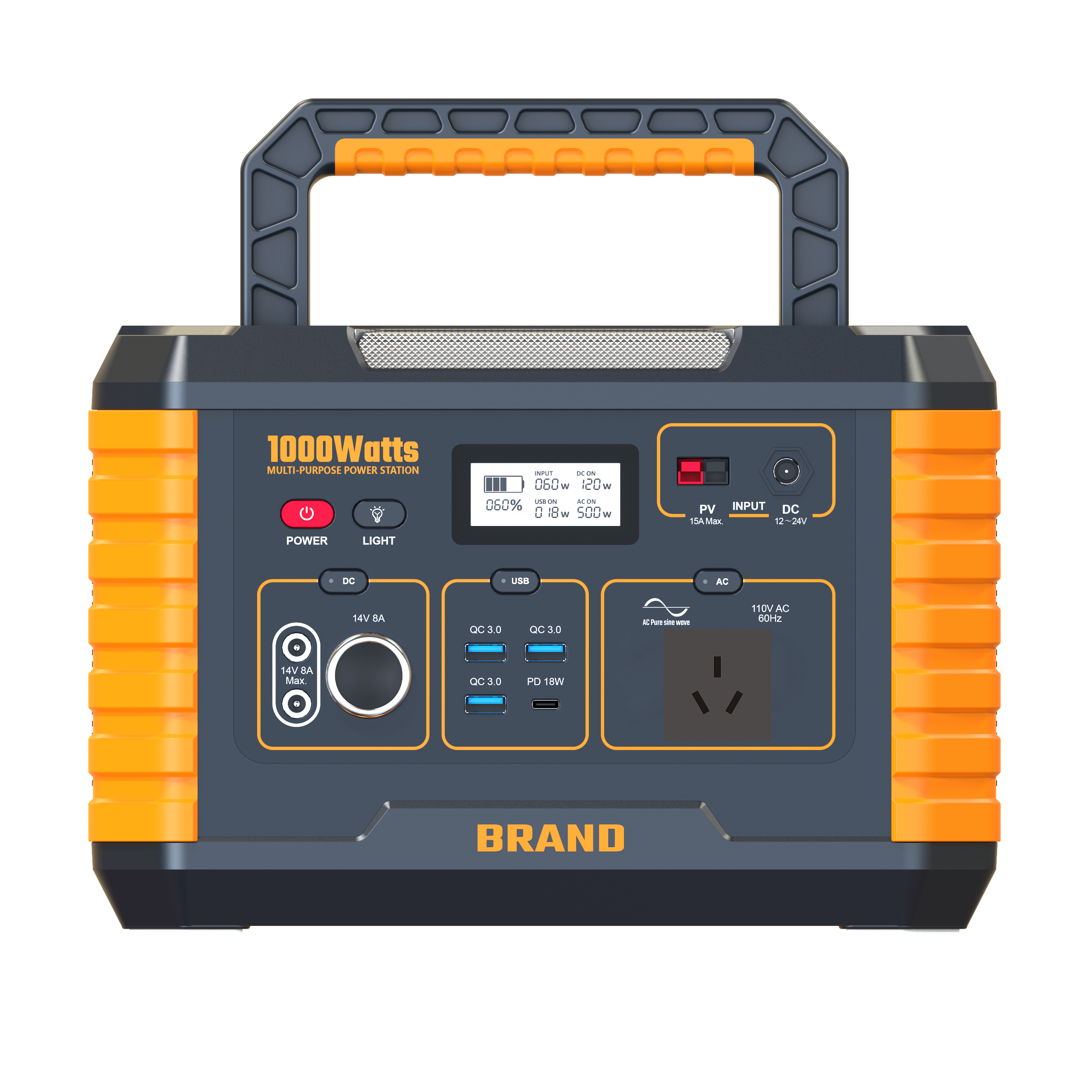 Safety Power Bank Charging Station 799.2Wh 1000W Portable 3.7V/216000mAh Emergency Power Station For Camping