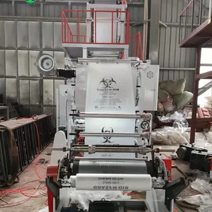 HDPE LDPE LLDPE Mini Film Extruder Film Blowing Machine with One Color Printing Machine