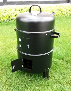 3 in1 smokeless charcoal bbq grill smoker 3 layers tower vertical barrel charcoal barbecue grill smoker