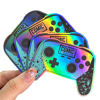 Autocollants imperméables découpés à l'emporte-pièce imprimés personnalisés Offre Spéciale holographiques avec des formes de jeux vidéo rétro pour Nostalgic Gamer Merch