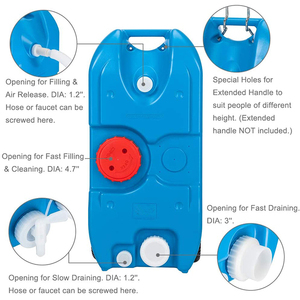 HOMFUL 40L Ruedas portátiles <span class=keywords><strong>Autocaravana</strong></span> Transportador de aguas residuales Tanque de <span class=keywords><strong>agua</strong></span> Almacenamiento RV Accesorios RV Tanque de aguas residuales - Product Image 3