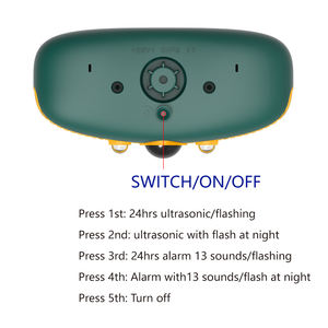 جهاز إنذار شمسي مع مستشعر حركة وموجات فوق صوتية للمنزل والمزرعة والفيلا والفناء - إنذار لاسلكي مع ضوء وصفارة و13 صوتًا مدمجًا - Product Image 5