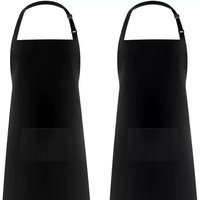 Celemek Dapur 2026 Baru 2 Kantong Tali Leher Dapat Disesuaikan Dapat Digunakan Kembali Bahan Polyester-Katun Ukuran Ekstra Besar Panjang