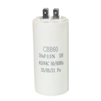 Condensateur de moteur CBB60 direct usine 450VAC, film polypropylène métallisé 6µF 5% pour machine à laver et pompe à eau