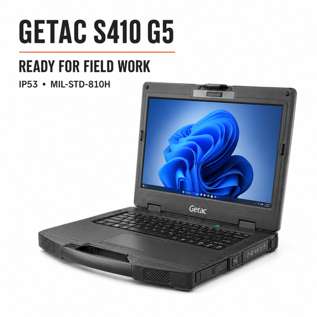 Getac S410 14 Inch Semi Rugged Laptop Intel Core I7-8550U 8GB RAM 256GB SSD GTX 950M Optional 4G LTE