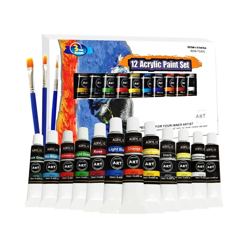 Non-toxic Acrylic Paint Set Acrylic Paints for Painting Canvas Painting set with Acrylic Paint and Brush