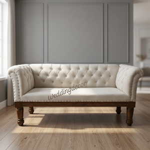 Indian Supplier Vintage Wooden White Sectional Sofa Furniture Living Room Rattan Sofa Set Lounge Couch for Sale Export - Product Image 4