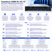 Serveur en rack XFusion FusionServer 2488H V5 V6 V7, processeur Intel Xeon, calcul parallèle haute performance, serveur d'entreprise pour l'IA