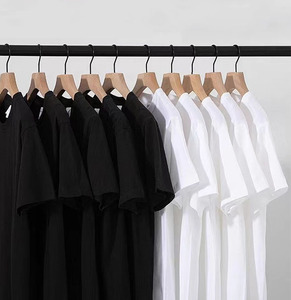 เสื้อยืดสตรีทแวร์สำหรับผู้ชายเสื้อยืดผ้าคอตตอน100% ขนาดใหญ่โชว์ไหล่ทรงหลวมโลโก้ตามสั่ง - Product Image 2