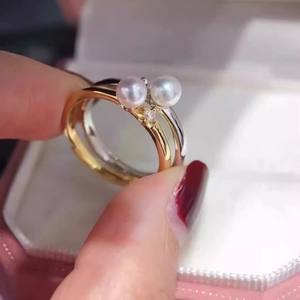 Support de bague en argent S925 avec un seul diamant pour perles rondes de 6 à 8 mm, support vide pour bijoux en argent, accessoires de perles DIY 10217 - Product Image 1