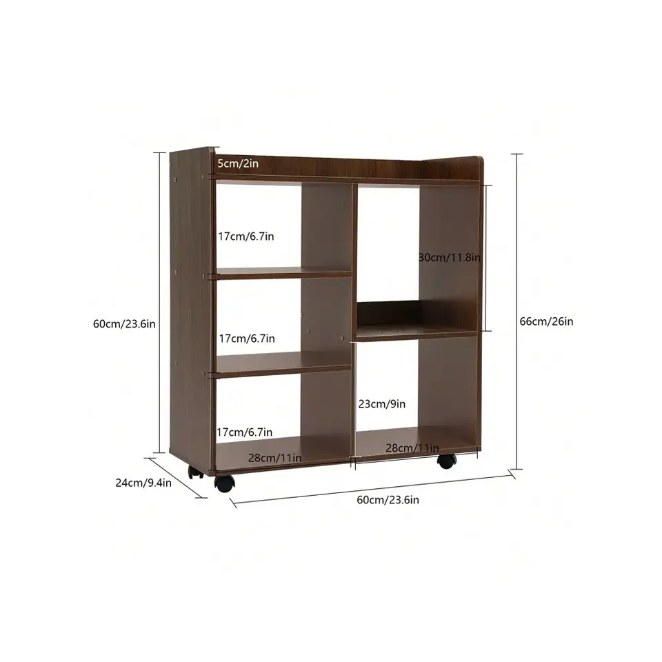 Modern Multilayer 60*24*66cm MDF Steel Filing Cabinet Adjustable Storage Shelf Mobile Printer Stand Office Workshop Warehouse