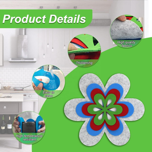 Conception innovante, respectueuse de l'environnement, résistante à la chaleur, réutilisable, tapis de protection pour casseroles en feutre de 2 mm/3 mm/5 mm d'épaisseur pour un usage quotidien à la maison/à l'hôtel - Product Image 2
