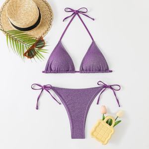 2025 Hot Ladies Two Piece String <strong>Bikini</strong> Set <strong>Mikro</strong> for Women Sexy Suit Brazilian Custom Swimwear Supplier Solid Swimsuit Triangle - Product Image 2