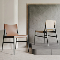 Chaise de salle à manger moderne en bois de frêne avec dossier en bois massif - Durable pour la maison, le bureau et le salon