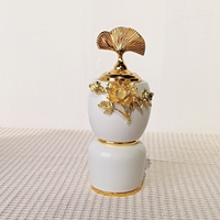 Brûleur d'encens arabe en céramique et métal blanc, design moderne et luxueux, portable, pour la maison, les fêtes et les mariages, décoration du Ramadan