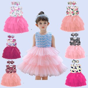 Robes tutu roses 3 couches, motif floral, tenue de soirée, pour petite fille, bas prix, nouvelle collection - Product Image 1