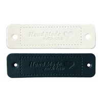 Étiquette en cuir microfibre personnalisée avec lettres anglaises Vêtements Étiquette de vêtement en cuir de transfert de chaleur personnalisée