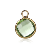 Breloques en pierre de naissance en cristal de 6mm plaqué or, petits pendentifs ronds en verre, accessoires de bijoux pour la fabrication de bracelets faits à la main