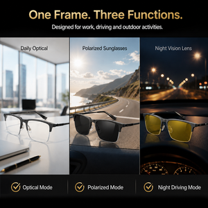 Wholesale New Metal Clip on Frame <strong>Glasses</strong> <strong>2</strong> in 1 Magnetic Polarized Night Vision Lens Clip on Sunglasses - Product Image 3