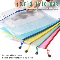 Carpeta de Archivo A4 con Cierre, Translúcida, Impermeable, de PVC, con Malla y Cremallera, Impresión UV, Logotipo Personalizado, para Oficina, Estudiantes, Documentos