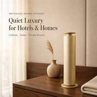 Diffuseur d'huiles essentielles sans eau, électrique, en métal, cylindrique, élégant, avec télécommande, pour hôtel
