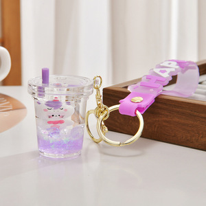 Dessin animé mignon KT porte-clés huile dans la <span class=keywords><strong>bouteille</strong></span> de sables mouvants mignon flottant bulle perles dérive Sanrioed liquide porte-clés - Product Image 3