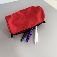 Étui à crayons cylindrique en tissu Oxford 600D, pochette compacte légère à fermeture éclair avec languettes latérales pour les étudiants et le bureau